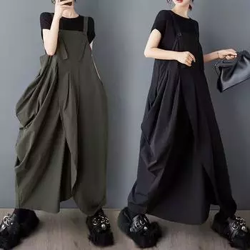 Dimanaf 2025 Новое летнее платье женское длинное без рукавов поясное платье базовое однотонное модное повседневное свободное One Size армия зеленый