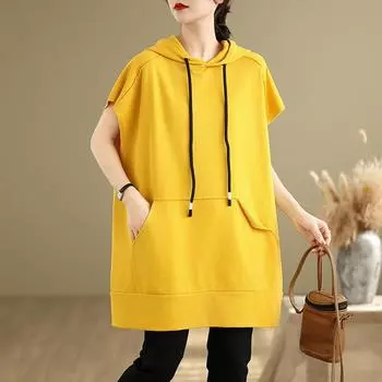 Dimanaf 2025 Новые летние свободные футболки больших размеров для женщин с коротким рукавом, однотонные топы, футболки, толстовки One Size чёрный