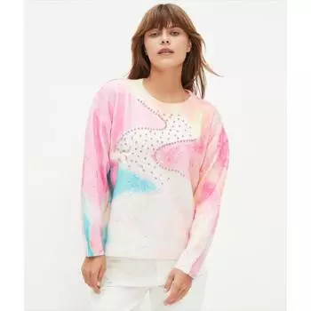 DIMANAF 2025 Весна Женщины Красочные Розовые Свитера Вязание Базовый Модный Стиль О-Образный Вырез Свободный Пуловер Свитер One Size розовый