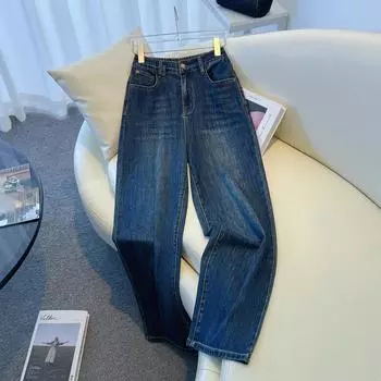 DIMANAF 2025 Women Spring Plus Size Jeans Long Pants Elastic Basic Pants Slim Denim Female Blue Trousers Pants 5XL XL