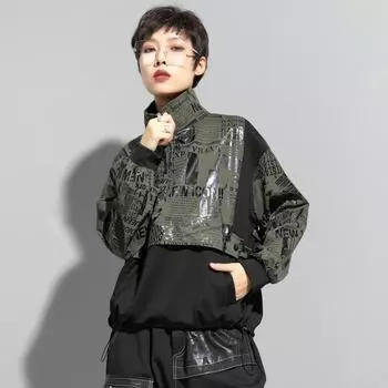 DIMANAF 2025 Женская рубашка больших размеров с воротником-стойкой, повседневная, с длинным рукавом, винтажная мода, топы, футболки, свободные, новые M абрикосовый