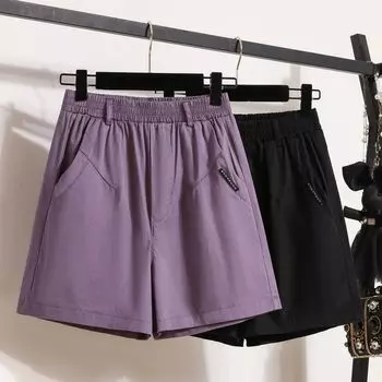 DIMANAF Большие размеры 2024, женские брюки, летние короткие джинсы, джинсовые брюки с эластичной резинкой на талии, базовые фиолетовые женские модные свободные брюки оверсайз