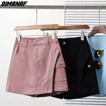 DIMANAF Большие размеры 2024, женские брюки, летние 5XL, свободные короткие джинсы, джинсовые брюки большого размера с эластичной резинкой на талии, базовые шорты