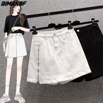 DIMANAF Большие размеры 2024, женские брюки, летние короткие джинсы, свободные брюки с эластичной резинкой на талии, базовые джинсовые шорты с высокой талией, 5XL, повседневные