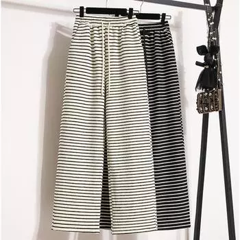 DIMANAF Большие размеры, весенние длинные брюки, женские шаровары с эластичной резинкой на талии, повседневные свободные прямые свободные брюки, новинка 2024 года