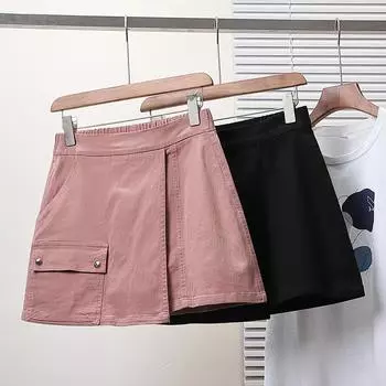 Dimanaf Большие размеры женские шорты брюки летние свободные короткие джинсы базовые брюки с высокой талией карманы эластичный пояс макси XL чёрный