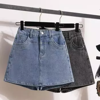 DIMANAF летние большие размеры 2024, женские шорты трапециевидной формы с эластичной резинкой на талии, синие элегантные винтажные свободные брюки, короткие повседневные брюки