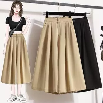 DIMANAF, летние большие размеры 2024, женские брюки трапециевидной формы, юбки, тонкие элегантные винтажные свободные шорты с эластичной резинкой на талии, повседневные