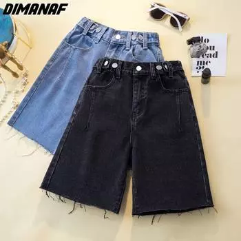 DIMANAF летние джинсы длинные брюки женские эластичные свободные прямые повседневные кисточки женские базовые прямые брюки широкие брюки синие 4XL AA XL синий