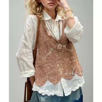 DIMANAF Летняя женская футболка Кружевная футболка без рукавов Базовые модные сексуальные топы Футболки с цветочным принтом Свободные повседневные свободные футболки 10