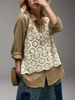 DIMANAF Летняя женская футболка Кружевная футболка без рукавов Базовые модные сексуальные топы Футболки с цветочным принтом Свободные повседневные свободные футболки 9