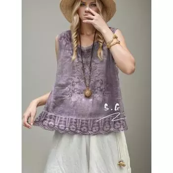 DIMANAF Летняя женская футболка Кружевная футболка без рукавов Базовые модные сексуальные топы Футболки с цветочным принтом Свободные повседневные свободные футболки 11