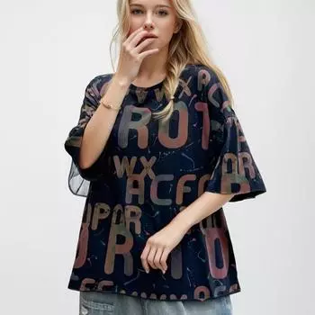 DIMANAF, лето 2024, большие размеры, женская хлопковая футболка, топы, винтажные свободные базовые футболки с принтом, одежда