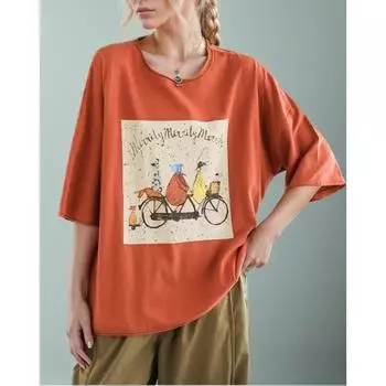 DIMANAF, лето 2024, большие размеры, женская хлопковая футболка, топы, винтажные свободные базовые футболки с принтом, рубашка, блузка, одежда