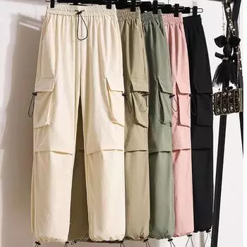 Dimanaf Лето 2024, длинные женские базовые брюки больших размеров, повседневные однотонные свободные брюки с эластичной резинкой на талии
