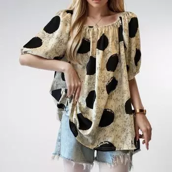 Dimanaf Лето 2024, женская футболка больших размеров, модные топы, футболки с цветочным узором, домашняя одежда, свободная повседневная рубашка