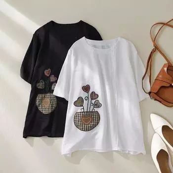 Dimanaf Лето 2024, женская футболка больших размеров, свободные новые модные топы большого размера с короткими рукавами, футболки в повседневном стиле