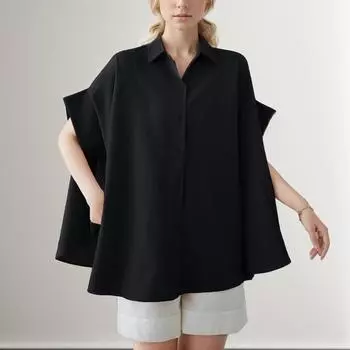 DIMANAF, лето 2024, женская футболка больших размеров, свободные новые топы на пуговицах с короткими рукавами, повседневные однотонные футболки