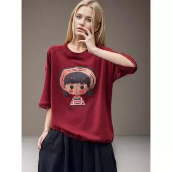 DIMANAF, лето 2024, женская хлопковая футболка больших размеров, топы с винтажным принтом, свободные базовые футболки, блузка, одежда 02