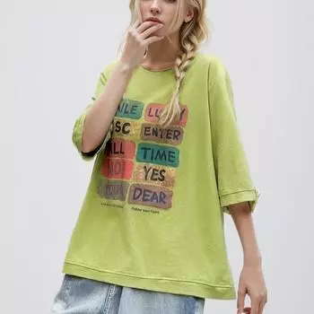 DIMANAF, лето 2024, женская хлопковая футболка больших размеров, винтажные топы, свободные базовые футболки с принтом, рубашка, блузка, одежда 30