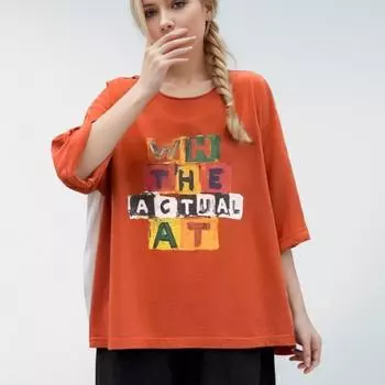 DIMANAF, лето 2024, женская хлопковая футболка больших размеров, винтажные свободные футболки с мультяшным принтом, блузка, одежда 17