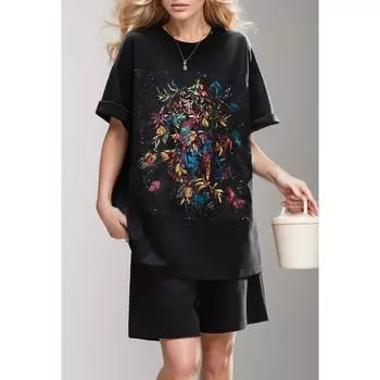 DIMANAF, лето 2024, женская кружевная хлопковая футболка больших размеров, винтажные свободные базовые футболки в китайском стиле с принтом, одежда