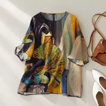 Dimanaf Лето 2024, женская свободная футболка больших размеров, новые модные топы больших размеров с короткими рукавами, футболки в повседневном стиле