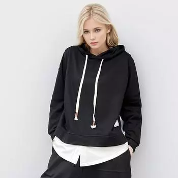 DIMANAF Новинка 2024 года, женские толстовки и свитшоты с длинным рукавом в стиле пэчворк, свободные однотонные повседневные осенние базовые топы с круглым вырезом, шляпа, футболка, новый пуловер