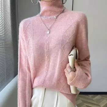 DIMANAF, осень 2023, женские свитера, зимний пуловер, топы, женские полосатые шерстяные трикотажные шерстяные футболки с круглым вырезом, базовые однотонные розовые футболки