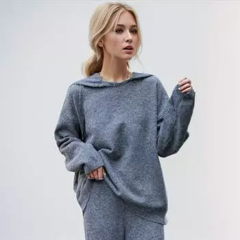 Dimanaf Осень 2024, женские свитера, зимний женский пуловер, топы с лацканами, трикотажные женские базовые однотонные футболки с круглым вырезом