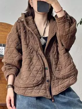 DIMANAF осень зима винтажные пуловеры топы женские толстовки с капюшоном свитшоты свободного покроя женские утолщенные хлопковые подкладки M