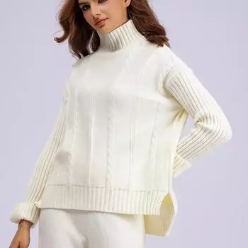 DIMANAF, осенние женские свитера 2024, зимний пуловер, топы, женская одежда, водолазка, трикотажные базовые однотонные футболки, рубашка 2XL золотой