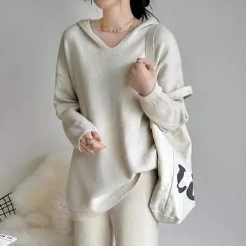 DIMANAF, осенние женские свитера 2024, зимняя шапка, пуловер, топы, женская одежда, трикотажные базовые однотонные футболки с v-образным вырезом M зелёный