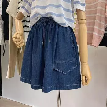 Dimanaf Плюс размер 2024, женские шорты, брюки, летние джинсы, свободные джинсовые шорты с эластичной резинкой на талии, синие короткие брюки 5XL