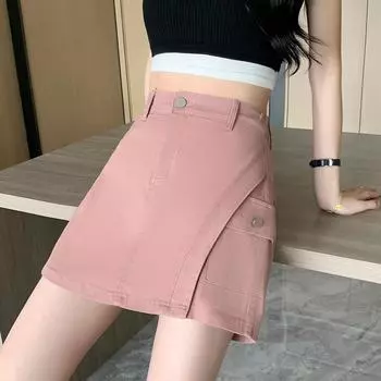 DIMANAF Plus Size 2025 Женские шорты, брюки, летние свободные джинсы, короткие базовые шаровары с высокой талией, эластичный пояс L чёрный