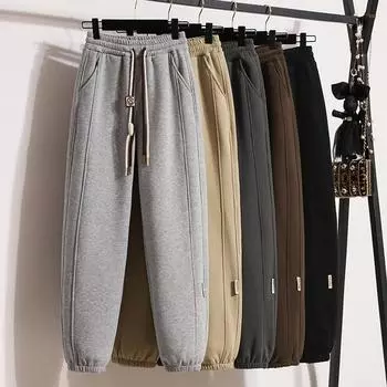 Dimanaf Весенние длинные брюки больших размеров, женские однотонные шаровары с эластичным поясом, повседневные свободные брюки, новинка 2024 года