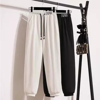 Dimanaf Весенние длинные брюки больших размеров, женские однотонные шаровары с эластичной резинкой на талии, повседневные свободные винтажные свободные брюки, новинка 2024 года