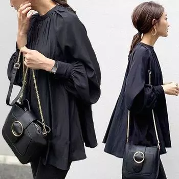 DIMANAF Весна 2025 Лето Длинный Рукав Рубашка Женская Блузка Топы Свободный Новый Черный One Size чёрный