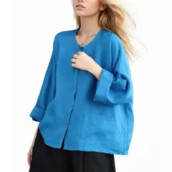 DIMANAF Women Blouse Shirt Basic Tops Solid Clothes Cotton Casual Loose 2024 Autumn Cotton