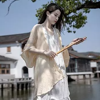 DIMANAF Женская блузка большого размера, льняная новая рубашка свободного кроя с длинными рукавами, кардиган, модная весна-лето, базовая модель 2024