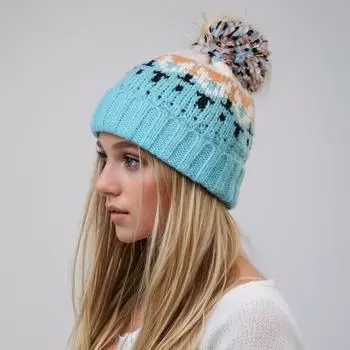 DIMANAF женская шапка толстая вязаная шерстяная подкладка шапка теплая зимняя модная женская 2024 новинка One Size бежевый