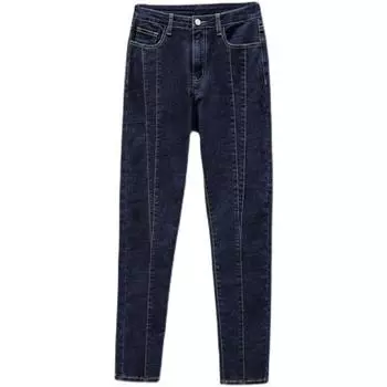 DIMANAF женские джинсовые брюки оверсайз свободные лоскутные хлопковые женские джинсовые тонкие эластичные винтажные женские синие брюки весна 2022 XL синий