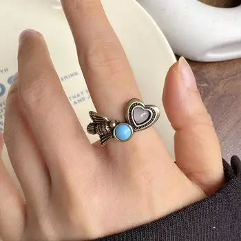 DIMANAF Женские винтажные ювелирные изделия Стальное кольцо Элегантные 2025 Женские кольца one size