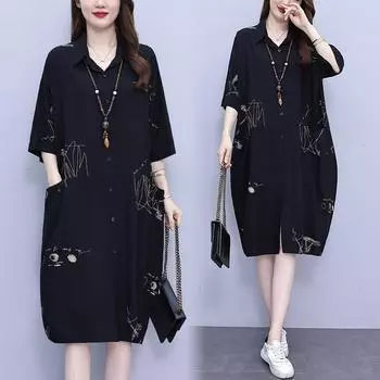 DIMANAF женское платье больших размеров весна-лето 2024 пляжное свободное длинное стильное модное платье большого размера базовое повседневное платье L чёрный