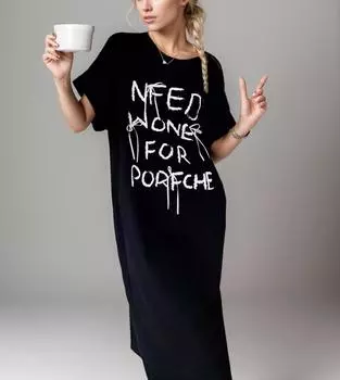 DIMANAF Женское платье больших размеров 2024, новое летнее стильное платье оверсайз, повседневное базовое длинное свободное платье с буквенным принтом