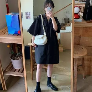 DIMANAF Женское повседневное длинное платье большого размера, новинка 2024 года, летнее базовое хлопковое платье больших размеров, свободное платье, однотонные длинные платья