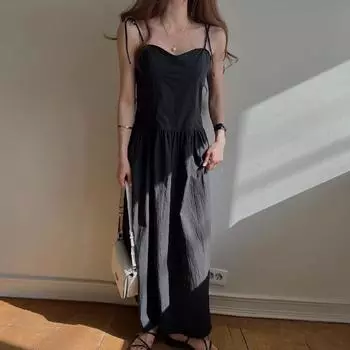 DIMANAF женское повседневное свободное платье больших размеров 2024, новое летнее базовое длинное платье больших размеров без рукавов, однотонные элегантные длинные платья