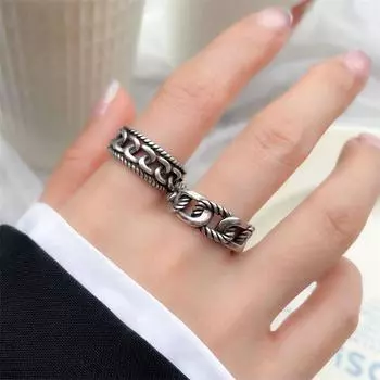 DIMANAF Женское ювелирное стальное кольцо Элегантное модное женское кольцо one size