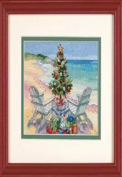 Dimensions Gold Petites Christmas On The Beach Counted Cross Stitch 18 Count Kit-7X5 (item)