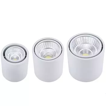 Dimmable LED downlight COB spotlight AC85-265V 7W 9W12W 20W 24W adjustable angle aluminum surface mounted light indoor lighting 7W&Warm White 3000K&NOT DIMMABLE чёрный